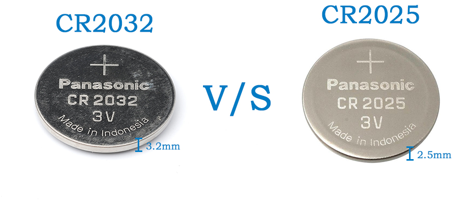 CR2032 battery and CR2025 battery comparison chart CR2032 battery and CR2025 battery comparison chart